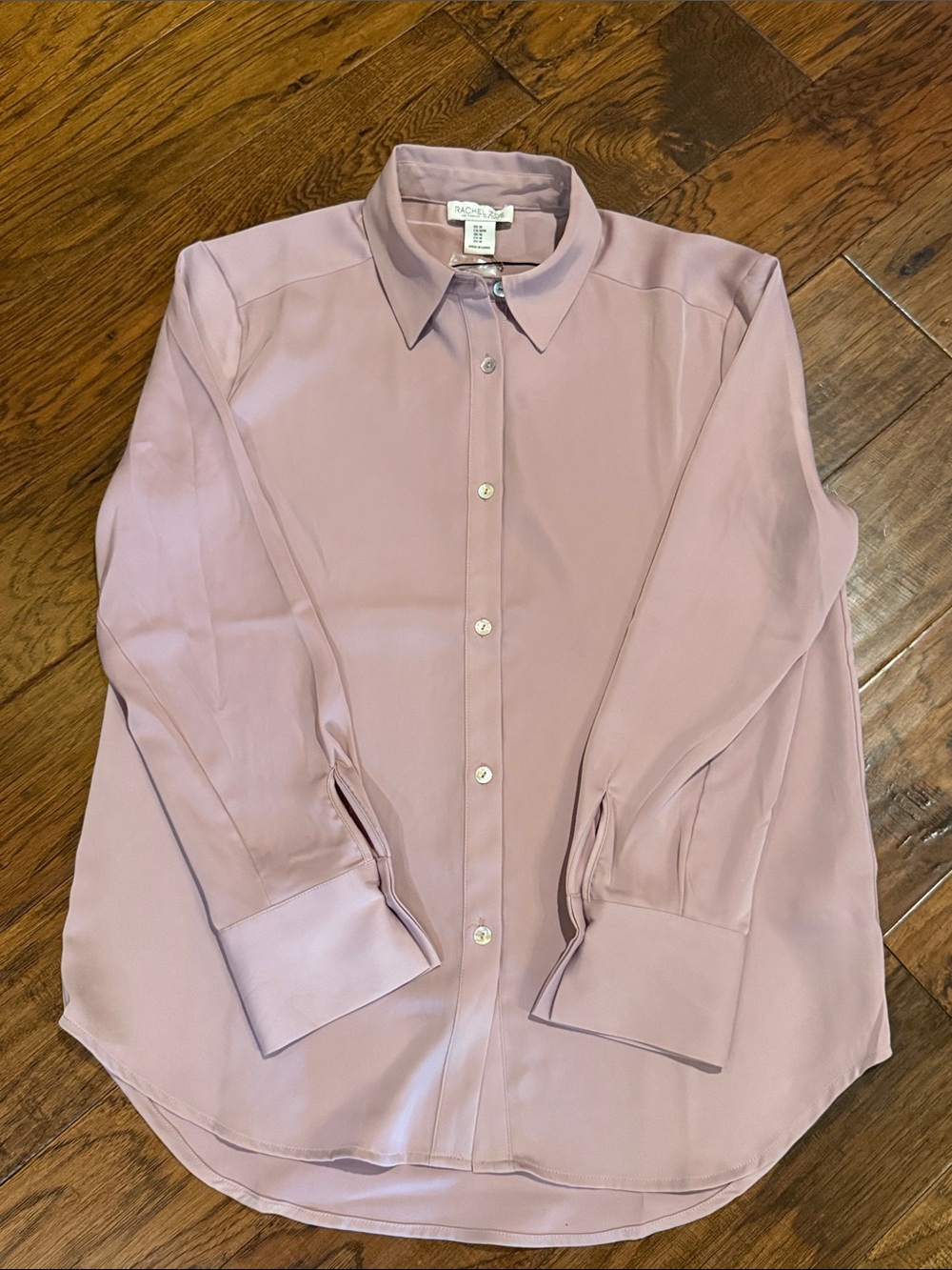 Rachel Zoe Dusty Rose Silk Button-Down Blouse